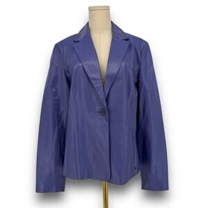 Y2K Vintage Leather Jacket, Black Rivet Lilac Purple Size L Boho Funky Colorful